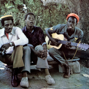 From left  barry llewellyn  earl morgan and leroy sibbles of the jamaican harmony trio the heptones