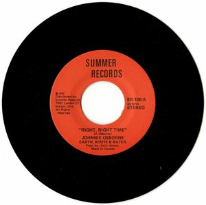 Johnny osbourne earth roots water right  right time side a