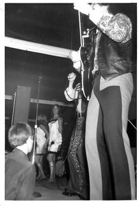 The modbeats in kitchener. i had painted the go go girls' legs in silver designs