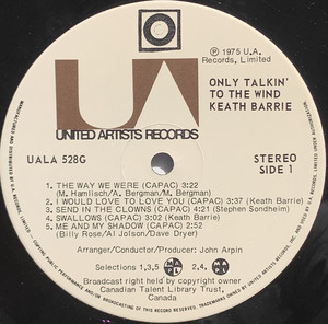 Barrie  keath  only talkin' to the wind label 01