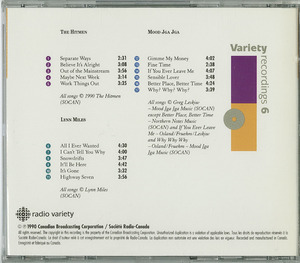 Cd va variety recordings 6 cbc 1990 back