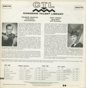 Judy loman   francis chaplin   harmonics for harp back