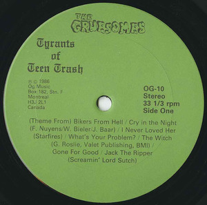 Gruesomes tyrants of teen trash label 01