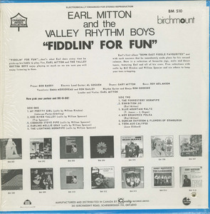 Earl mitton fiddlin for fun back