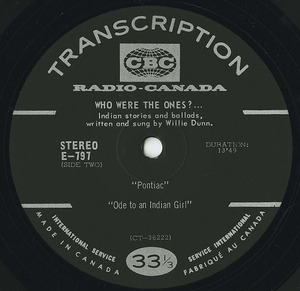 Wille dunn   who were the ones e 797 pontiac   ode to an indian girl side 02