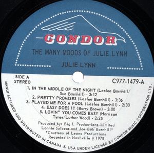 Julie lynn the many moods of canadian artist 1978 condor lp 41572297