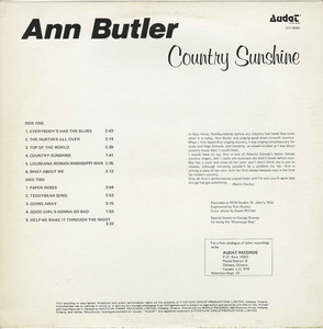 Ann butler   country sunshine back