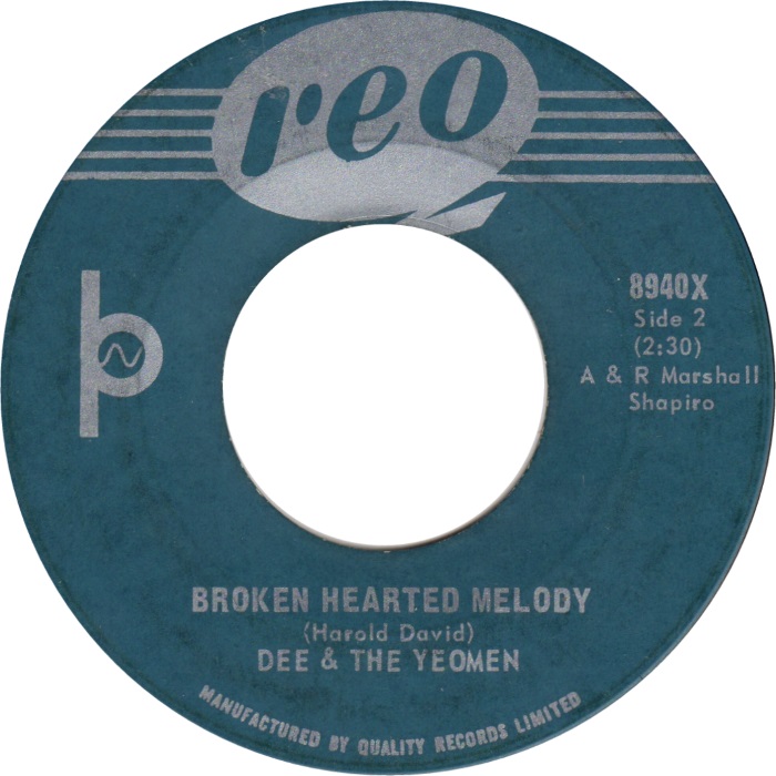Dee and the Yeomen Baby It #39 s all Worthwhile b/w Broken Hearted Melody