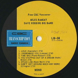 Miles ramsay dave robbins big band cbc lm 34 label 02