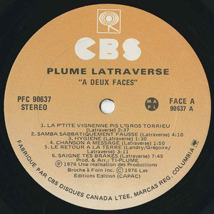 Plumer latraverse a deux faces label 01