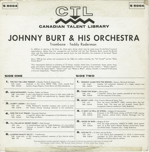 Johnny burt   his orchestra   trombone ctl 5004 front