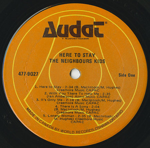 Neighbours kids   here to stay label 01