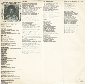 Willie p bennett   blackie and the rodeo king insert side 01