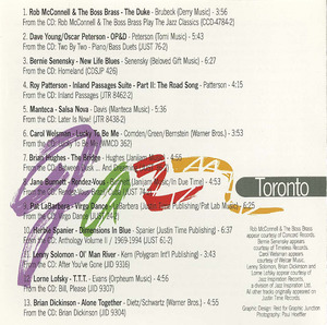 Cd va jazz toronto insert back