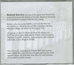 Cd robert service war poems back2