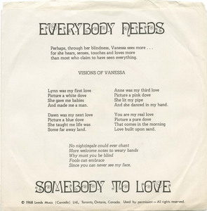 45 witness inc   visions of vanessa pic sleeve back