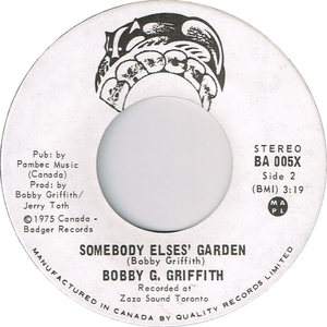 Bobby g griffith somebody elses garden badger