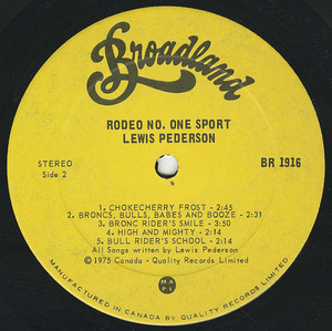 Lewis pederson rodeo no 1 sport label 02