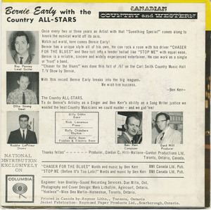 45 bernie early and the country all stars   chaser for the blues back