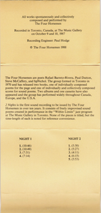 Horsemen two nights liner notes