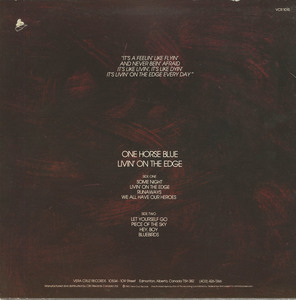 One horse blue   livin' on the edge back