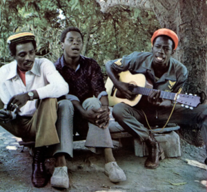 From left  barry llewellyn  earl morgan and leroy sibbles of the jamaican harmony trio the heptones