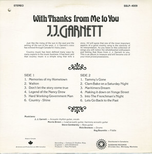 Jj garnett   with thanks from me to you back