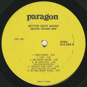 Greatrix freedom band   better days ahead label 01