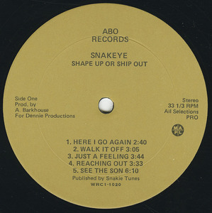 Snakeye   shape up or ship out label 01