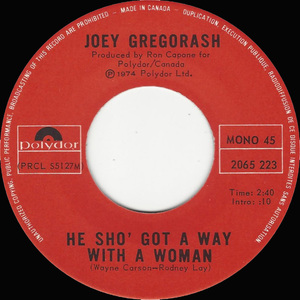 Gregorash  joey   one day bw he sho' got a way with a woman %281%29