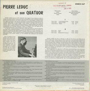 Pierre leduc et son quator rci 267 back