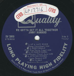Jimmy namaro we gotta keep it together label 02