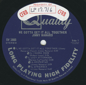 Jimmy namaro we gotta keep it together label 01