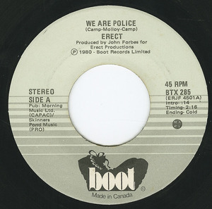 45 erect   we are police boot label 01