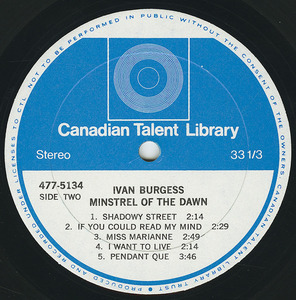 Ivan burgess   minstrel of the dawn label 02