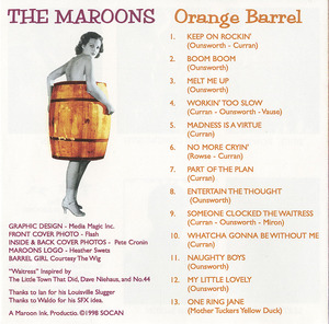 Cd maroons   orange barrell back