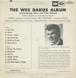 Wes dakus   the wes dakus album with the rebels back
