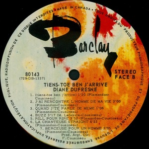 Dufresne diane tiens to%c3%a9 ben j'arrive 1972 disque face b