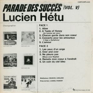 H%c3%a9tu lucien parade des succ%c3%a8s vol v 1966 dos