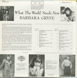 Barbara gryfe   what the world needs now mint back