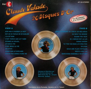 Valade claude 20 disques d'or 1977 dos