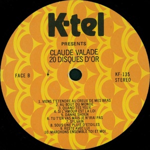 Valade claude 20 disques d'or 1977 disque face b