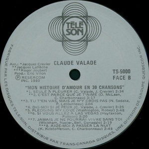 Valade claude mon histoire d'amour en 30 chansons 1980 disque 1 face b