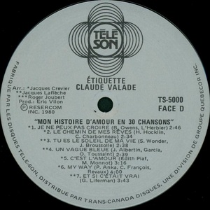 Valade claude mon histoire d'amour en 30 chansons 1980 disque 2 face d