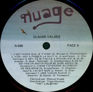 Valade claude album souvenir 1981 disque face a