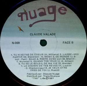 Valade claude album souvenir 1981 disque face b