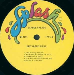 Valade claude une vague bleue 1981 disque face a