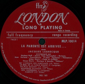 Labrecque jacques la parent%c3%a9 est arriv%c3%a9e 1958 disque face 1