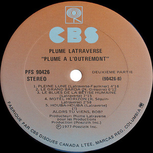 Latraverse plume plume %c3%a0 l'outremont 1977 disque face b