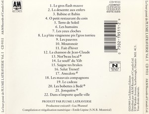Latraverse plume le lour pass%c3%a9 de plume latraverse vol 1 1989 back